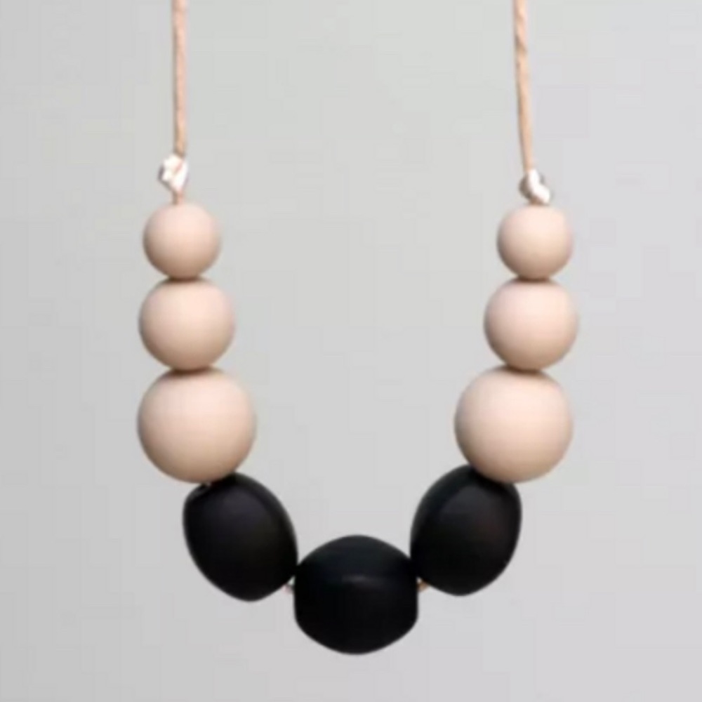 Teething Necklace - James in Taupe
